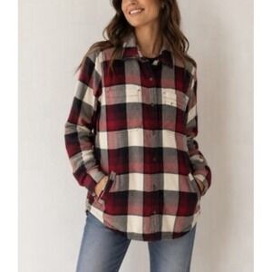 Carhartt Plaid Flannel Fleece Lined Shacket Long Sleeve Button Shirt S (4/6)